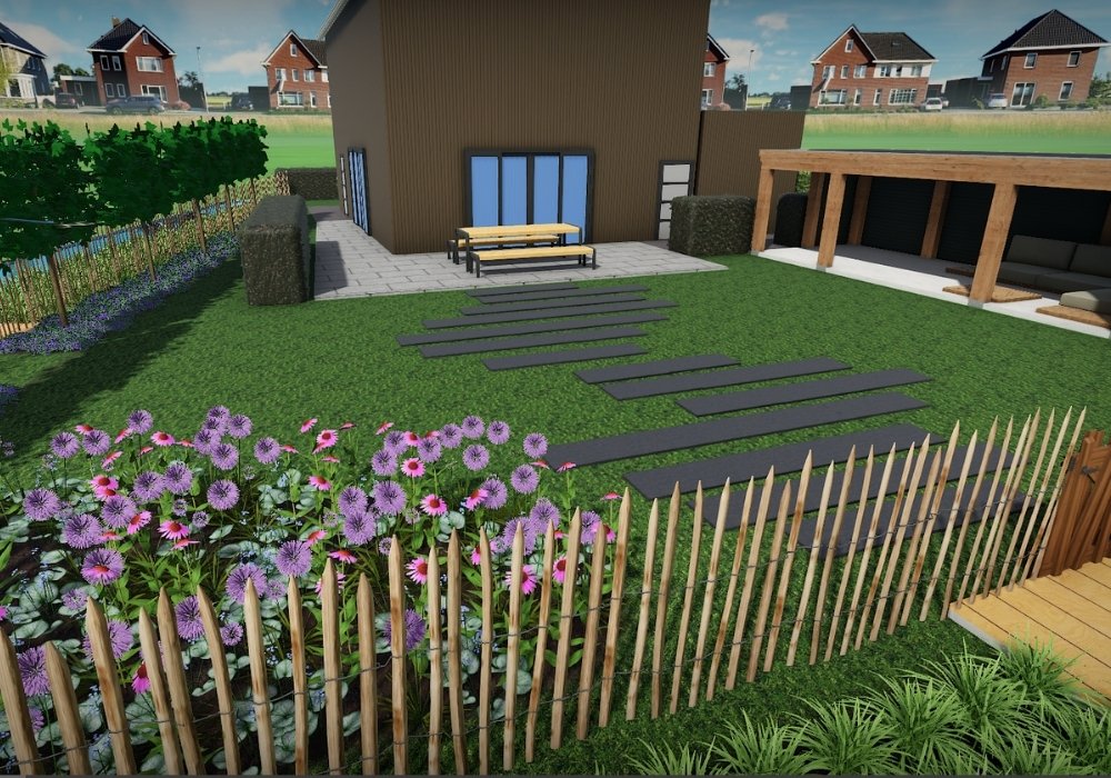 3D ontwerp van tuin