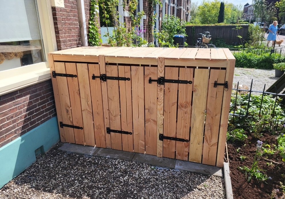 Houten berging op maat tuin